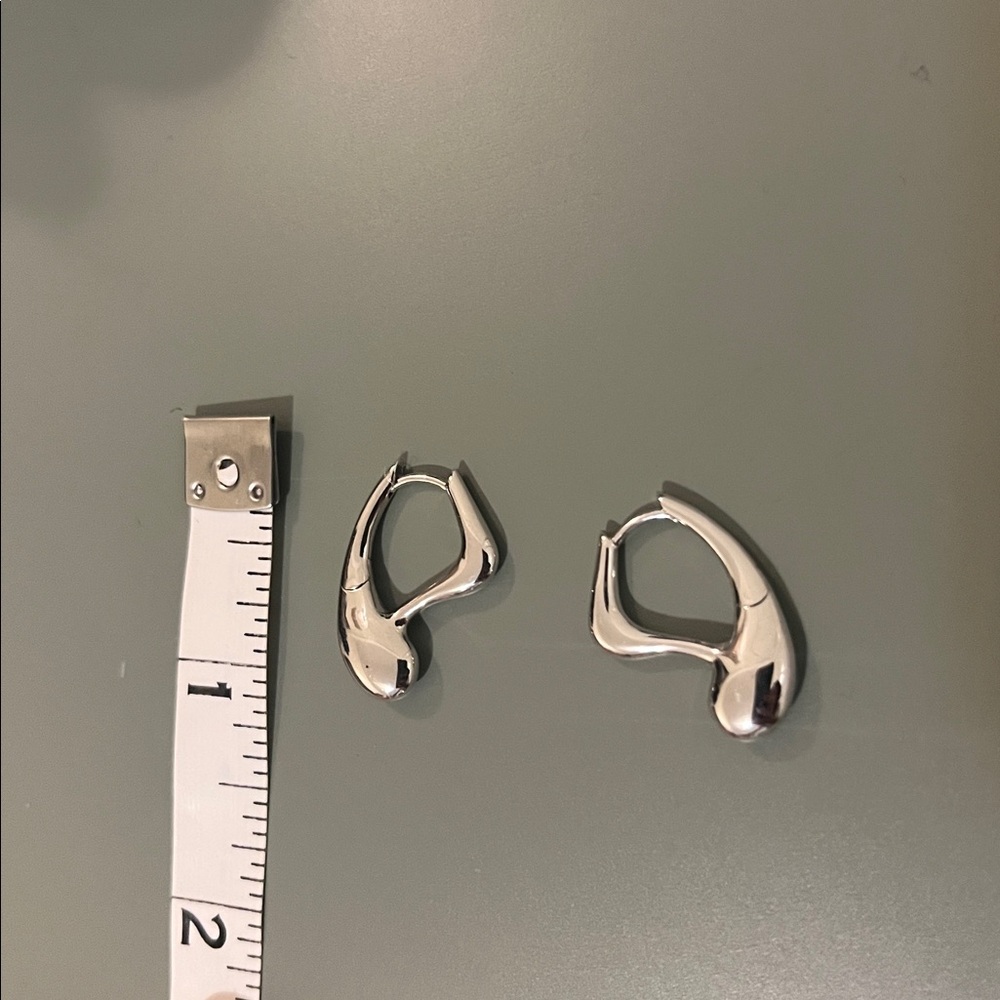 Maria Black Aiden Silver Hoop Statement Earring - Picture 2 of 2
